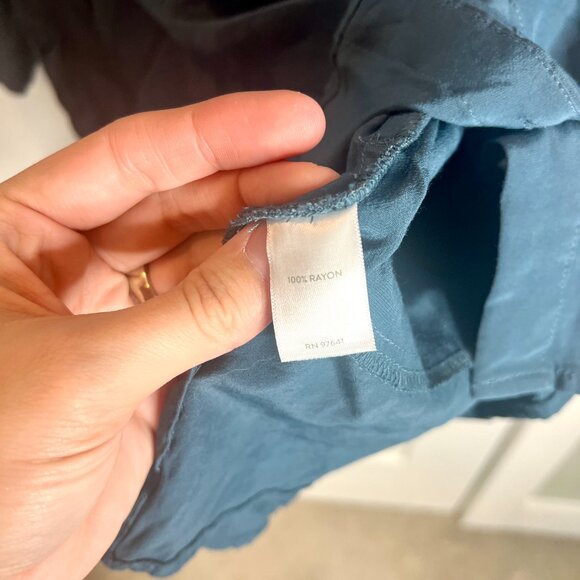 J. Jill Dark Teal Button Up Long-Lined Rayon Tunic Top Size Women's XL - Picture 3 of 4